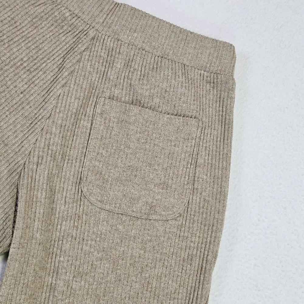 Alo Yoga Muse Sweatpants Women XS Ribbed Gravel Heather W5784R Athleisure Jogger